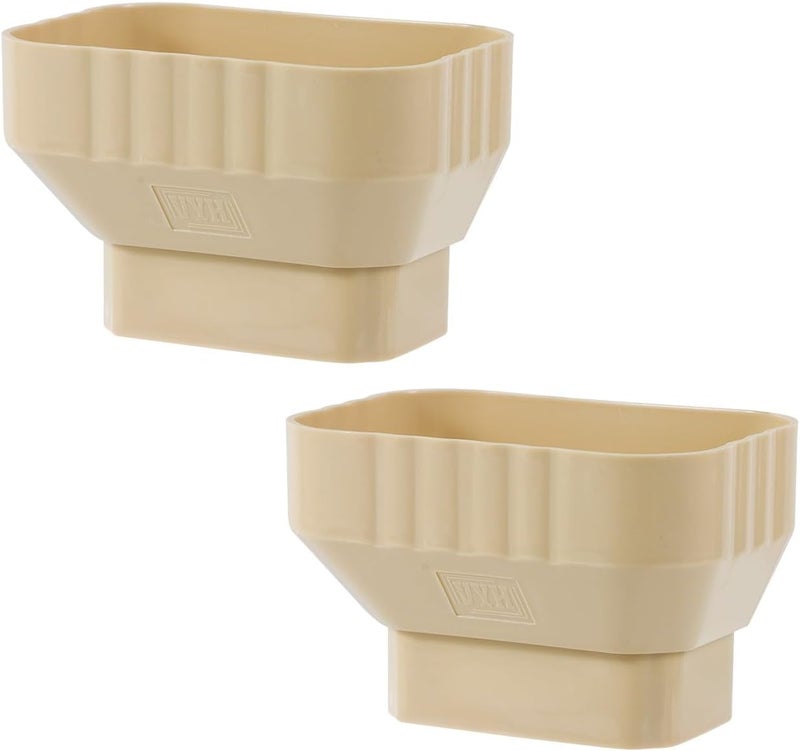 VYH 3x4 to 2x3 Gutter Downspout, Downspout to Downspout Adapter (Cream 2 Pack) - Image 1